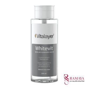 محلول پاک کننده صورت ویتالیر (Vitalayer) مدل Whitevit حجم 250 میلی‌لیتر